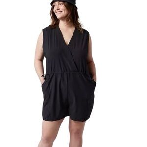 Athleta | Women’s Black Marlow Romper Plus Size 2X NWT Cinch Waist Crossover